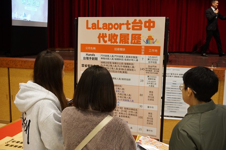 現場提供LaLaport台中 代收履歷專區