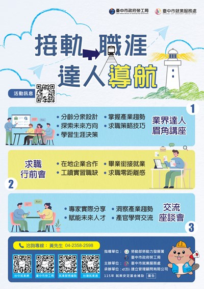 臺中市政府115年度職場導航計畫宣傳海報