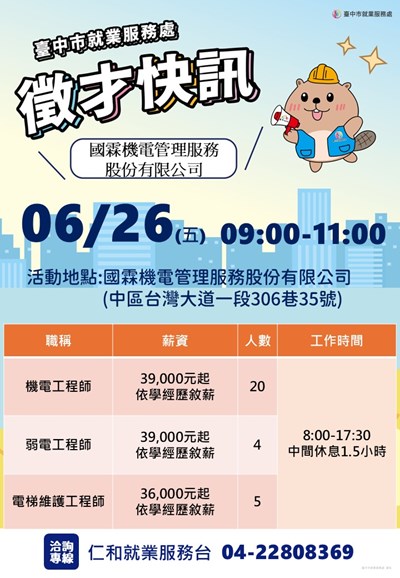 國霖機電0626單徵海報