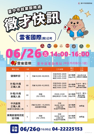 雲雀國際0626單徵海報