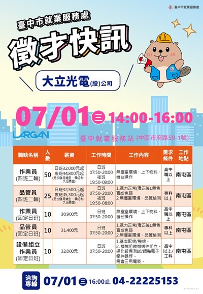 大立光電0701單徵海報