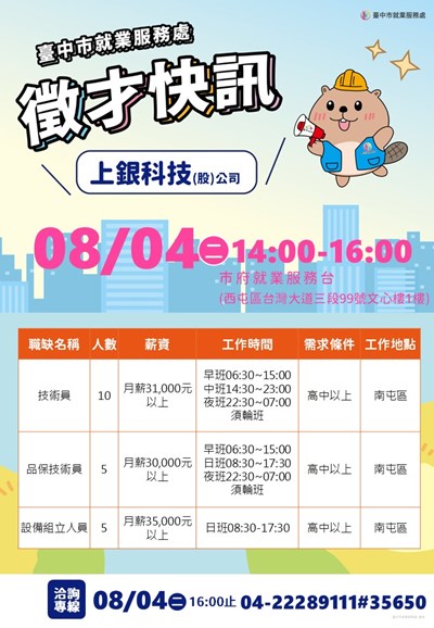 0804上銀科技單徵海報