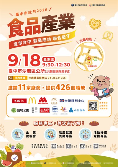 115-0918-富市台中就業成功-食品產業聯合徵才-海報